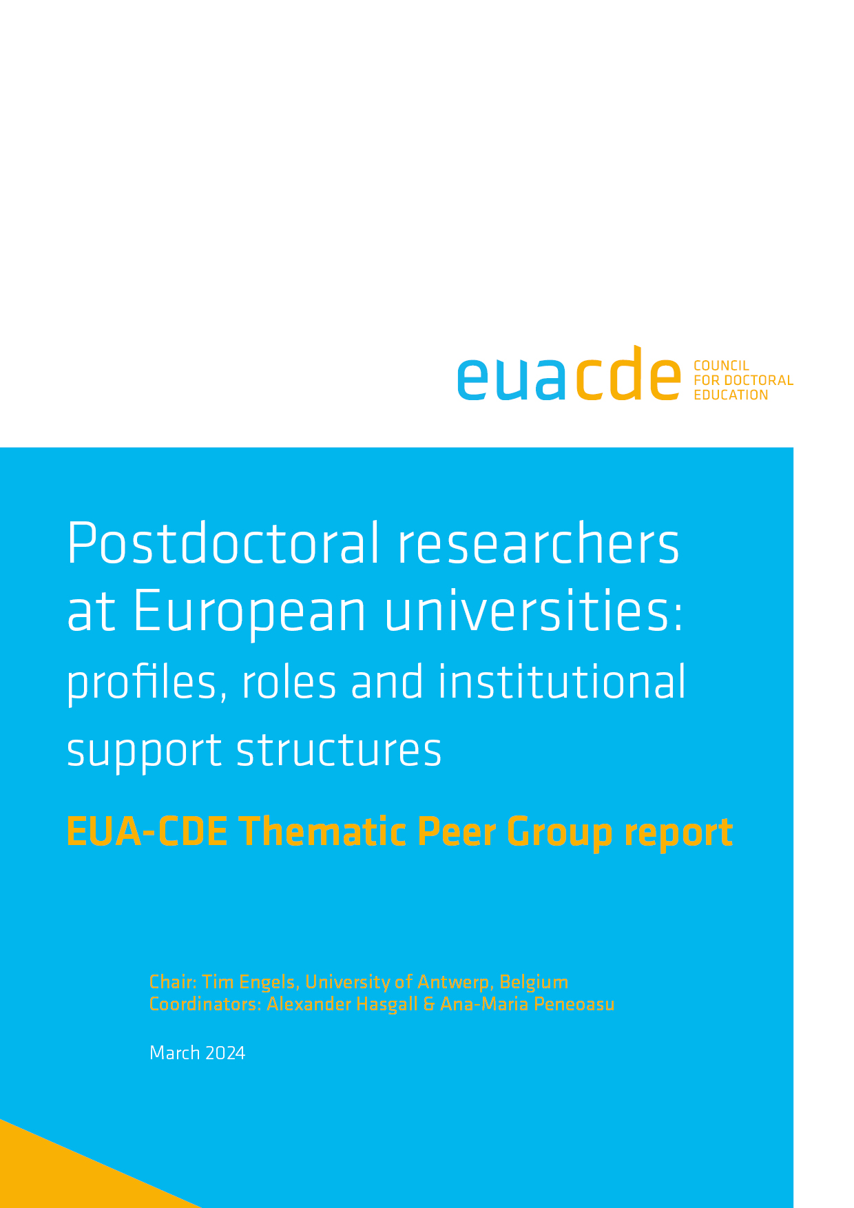 Postdoctoral researchers at European universities: profiles, roles and institutional support structures