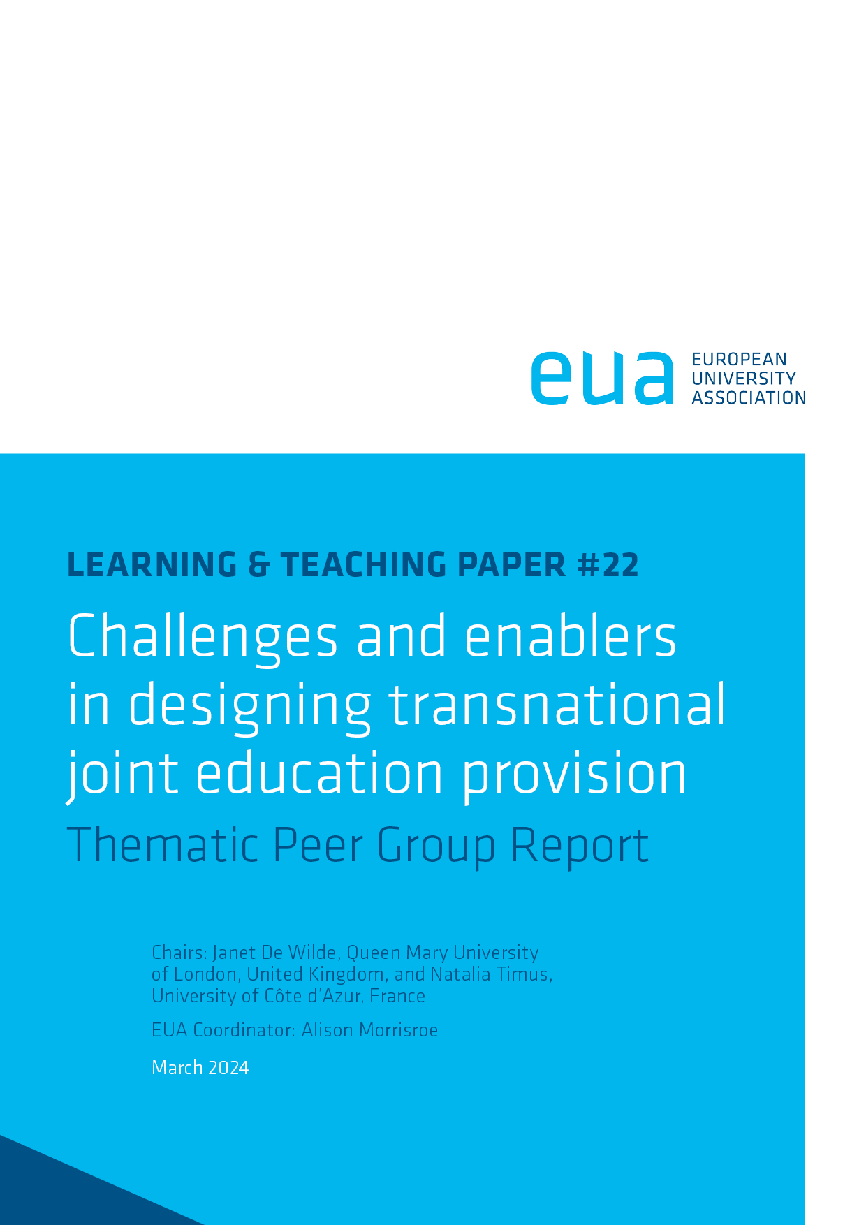 Challenges and enablers in designing transnational joint education provision