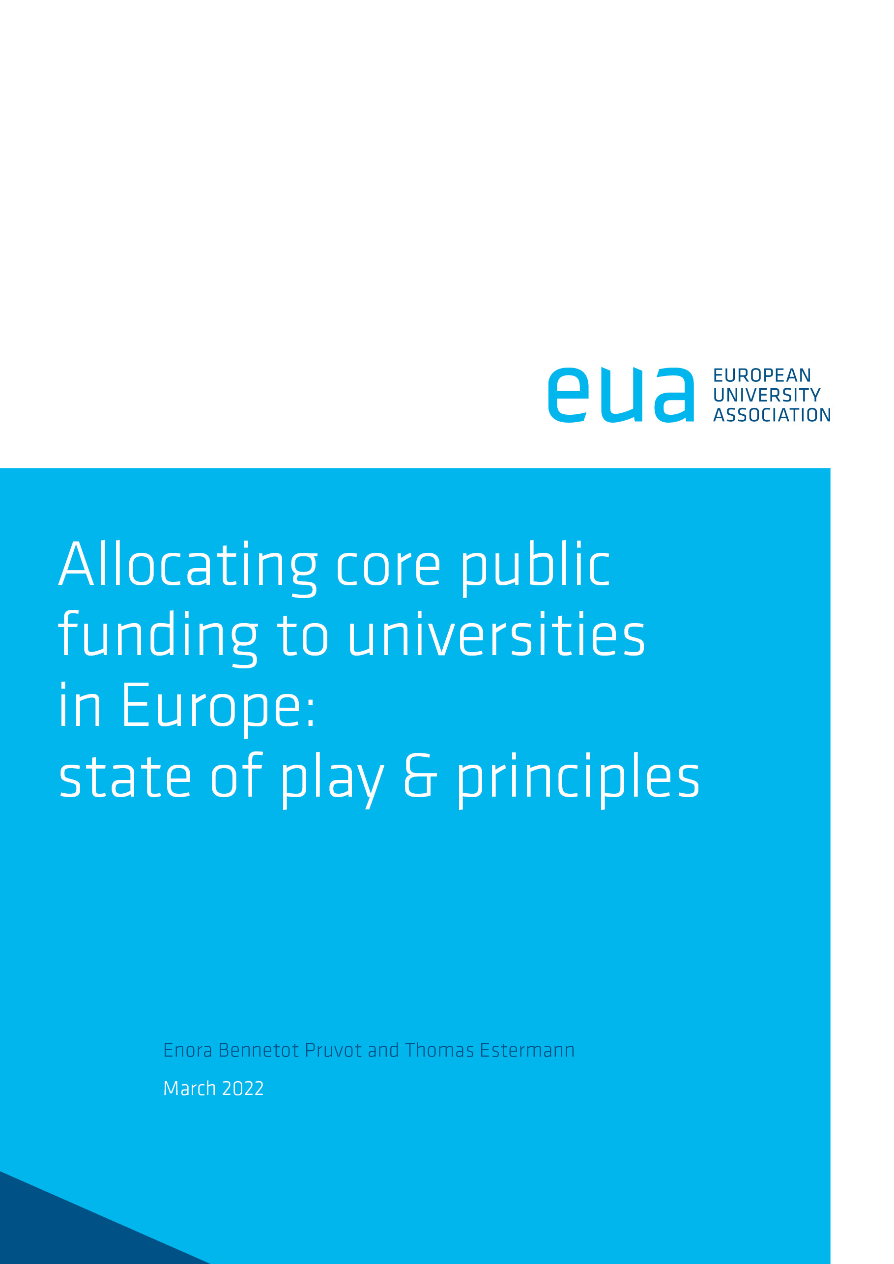 Allocating core public funding to universities in Europe: state of play & principles