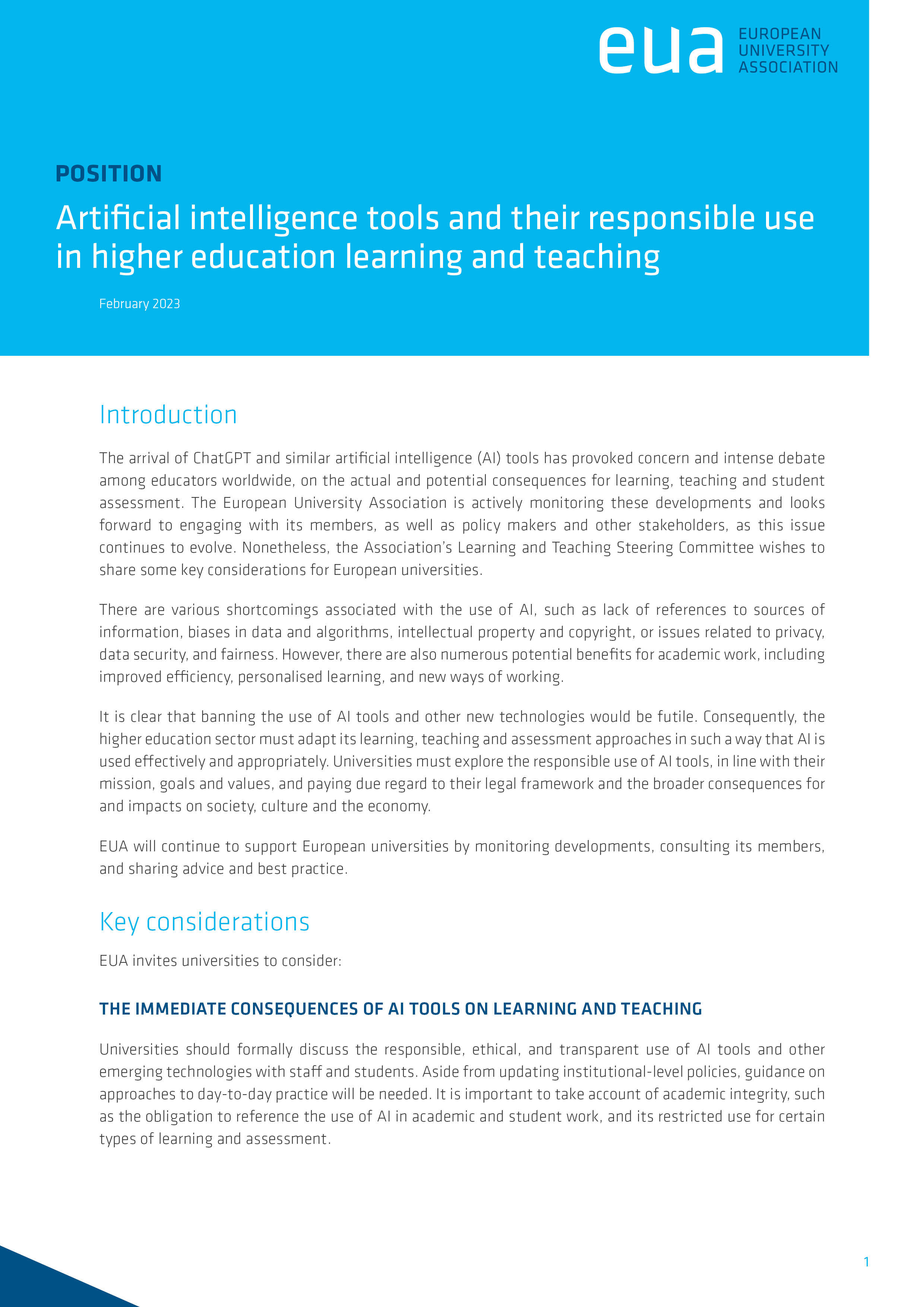 Artificial intelligence tools and their responsible use in higher education learning and teaching