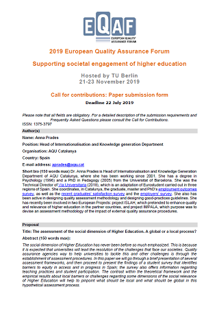 The assessment of the social dimension of Higher Education. A global or a local process?